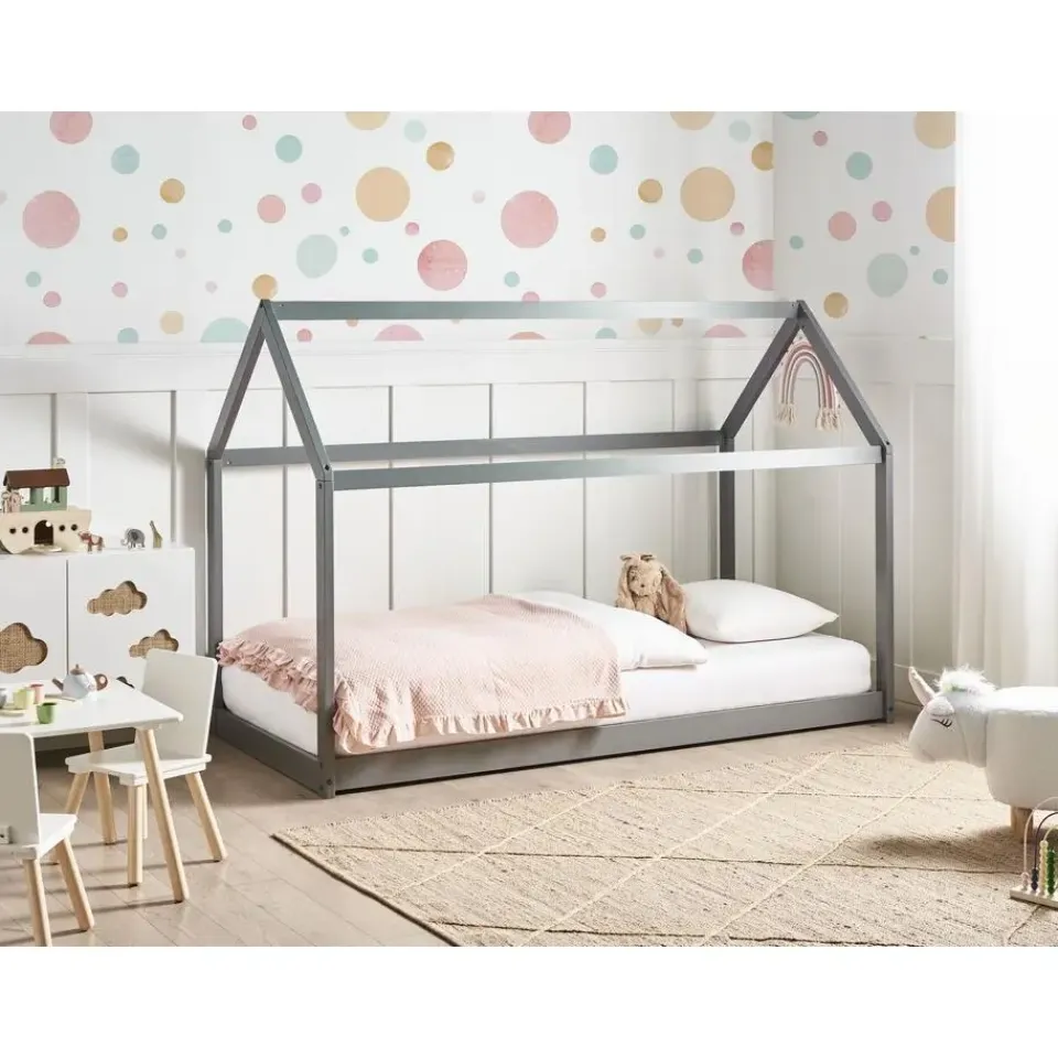 Beliani TOSSE - Kinderbed - Grijs - 90 x 200 cm - Hout