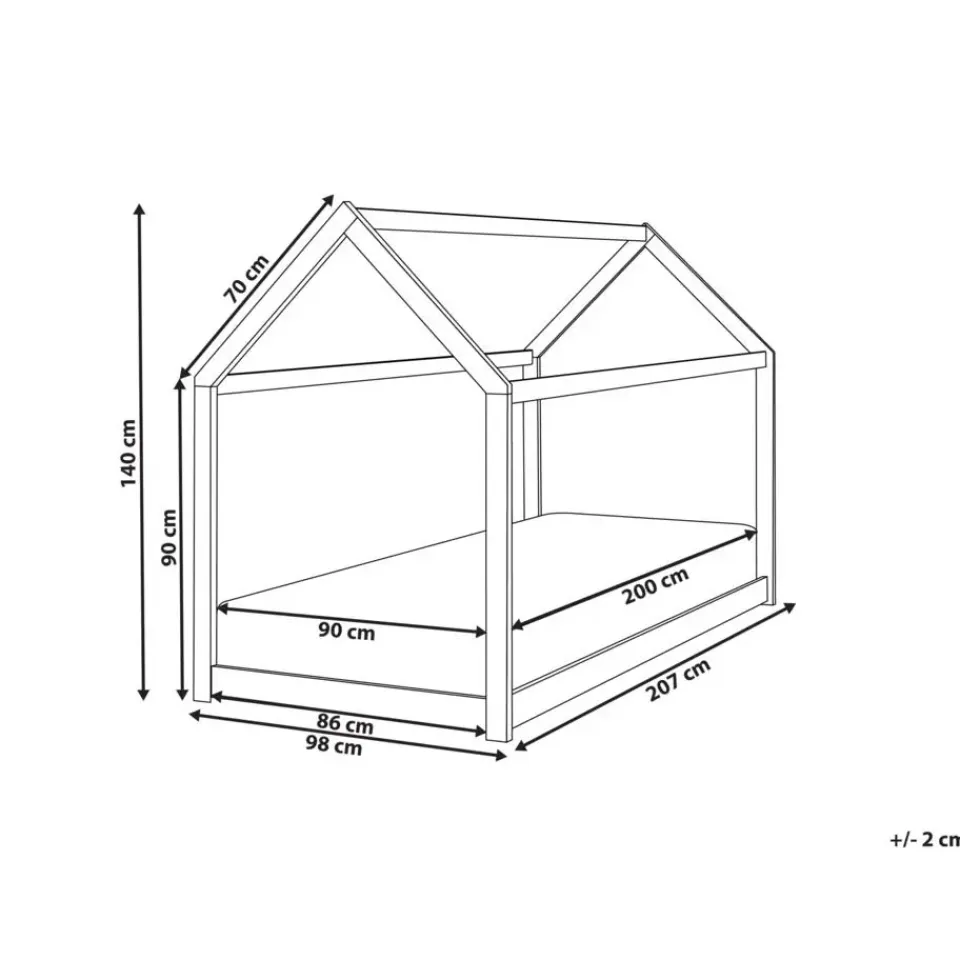 Beliani TOSSE - Kinderbed - Grijs - 90 x 200 cm - Hout