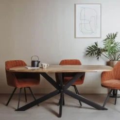 Tower living Silvi eettafel visgraat naturel 200x110x78 Clearance