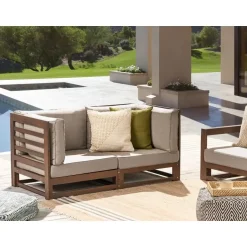 Beliani TRANI - Loungebank - Donkere houtkleur - Acaciahout Sale