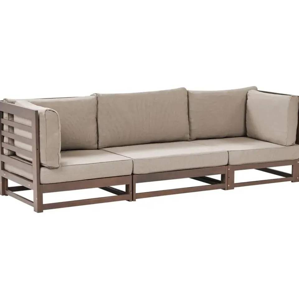 Beliani TRANI - Loungebank 3-zits - Bruin - Acaciahout Hot