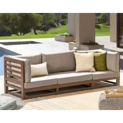 Beliani TRANI - Loungebank 3-zits - Bruin - Acaciahout Hot