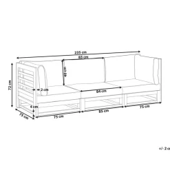 Beliani TRANI - Loungebank 3-zits - Bruin - Acaciahout Hot