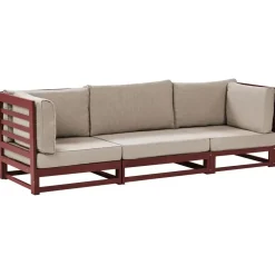 Beliani TRANI - Loungebank 3-zits - Mahonie - Acaciahout New