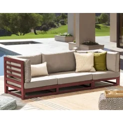 Beliani TRANI - Loungebank 3-zits - Mahonie - Acaciahout New