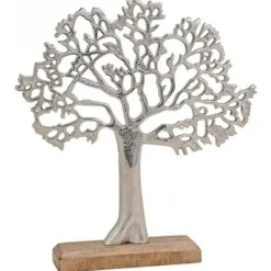 Merkloos Tree of Life Beeldje - metaal op standaard - ornament - 33 cm Best