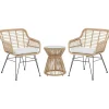 Beliani TRESTINA - Bistroset voor 2 - Natuurlijk - PE rotan Online