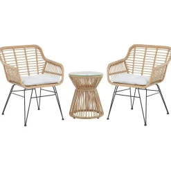 Beliani TRESTINA - Bistroset voor 2 - Natuurlijk - PE rotan Online