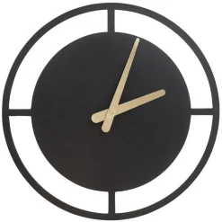 Leen Bakker TRIENT - Wandklok - Zwart - Staal Clearance