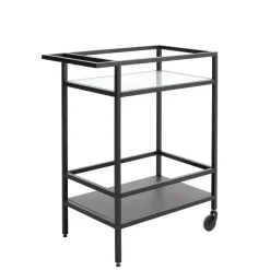 Giga Living Trolley Zwart Metaal/Glas - 70x42x85cm - Bronco Online
