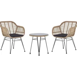 Beliani TROPEA II - Bistroset voor 2 - Natuurlijk - PE rotan Outlet