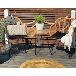 Beliani TROPEA II - Bistroset voor 2 - Natuurlijk - PE rotan Outlet