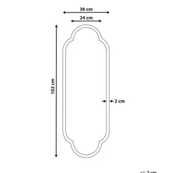 Beliani TROUY - Wandspiegel - Zwart- 32 x 102 cm - Metaal Clearance