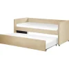 Beliani TROYES - Slaapbank - Beige - Fluweel Clearance