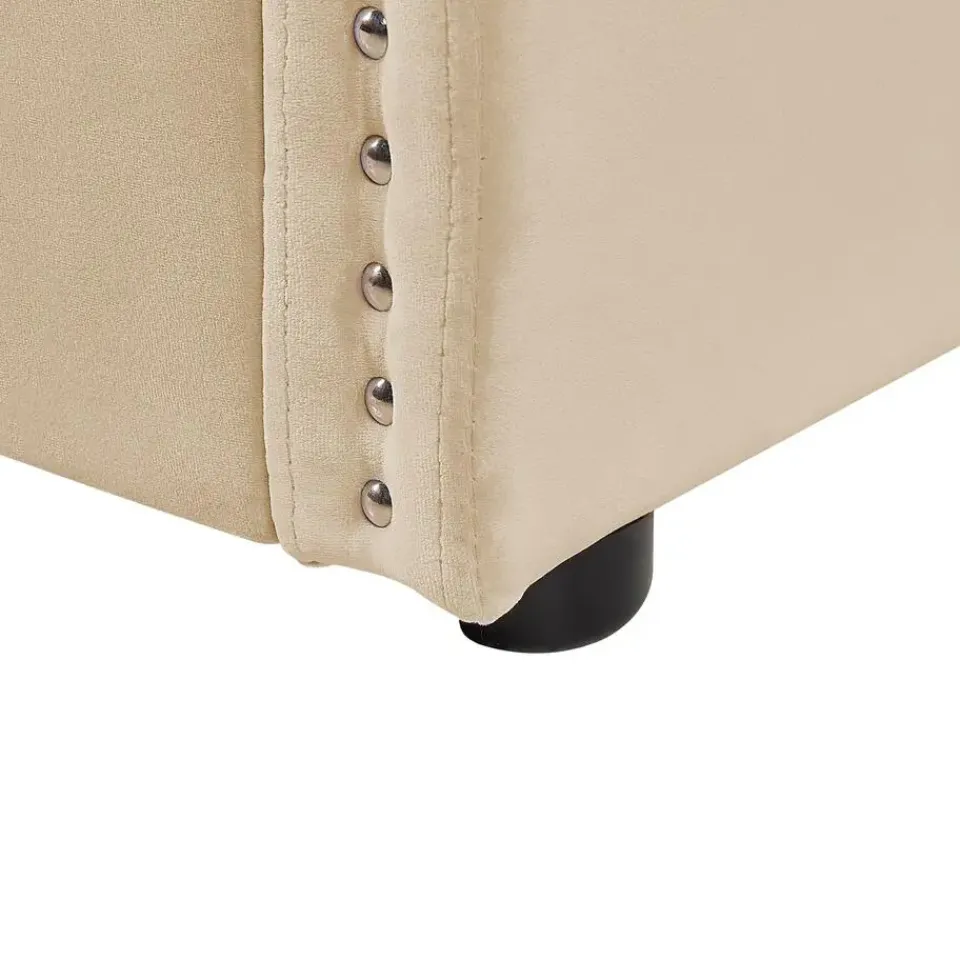 Beliani TROYES - Slaapbank - Beige - Fluweel Clearance