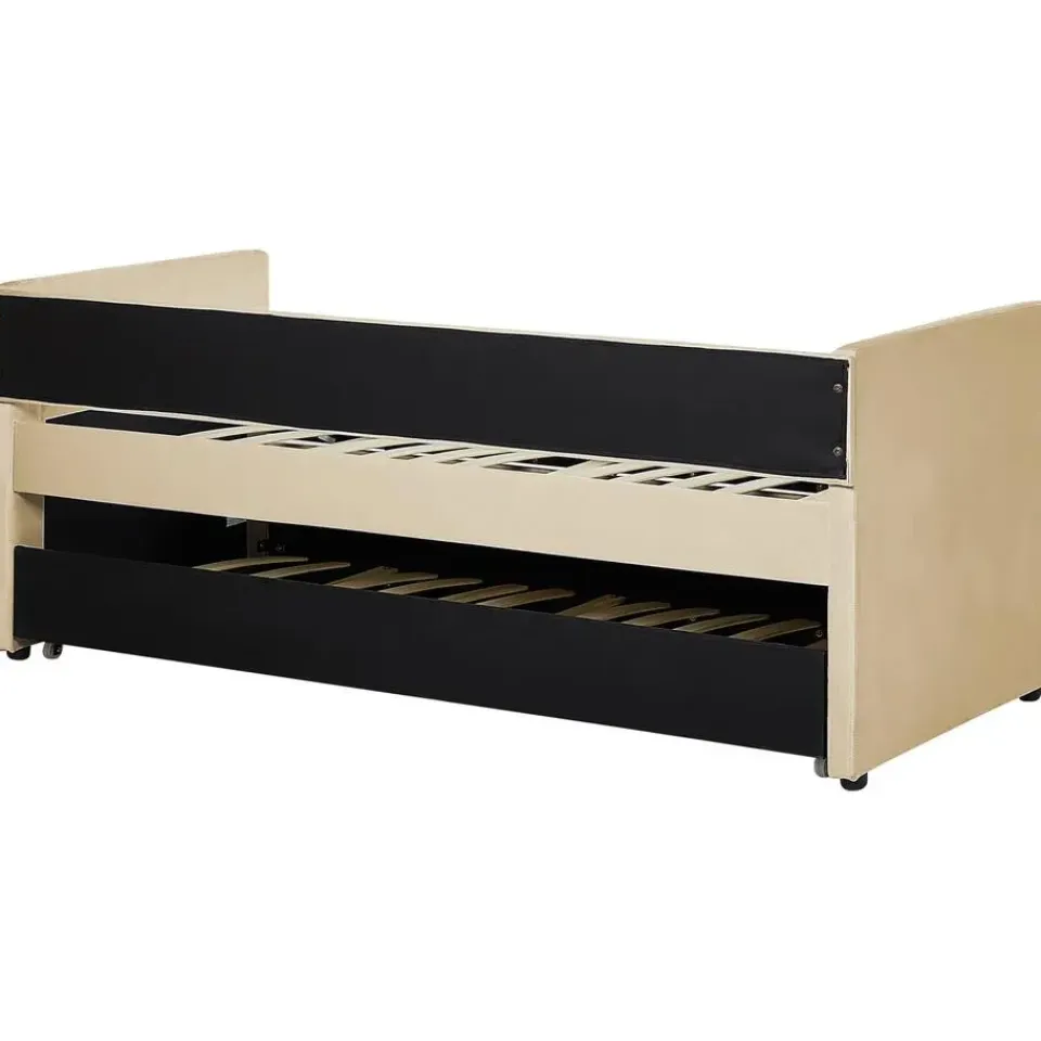 Beliani TROYES - Slaapbank - Beige - Fluweel Clearance