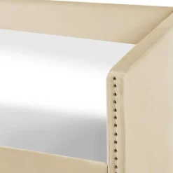 Beliani TROYES - Slaapbank - Beige - Fluweel Clearance