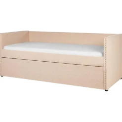 Beliani TROYES - Slaapbank - Perzik - 90 x 200 cm - Bouclé