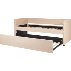 Beliani TROYES - Slaapbank - Perzik - 90 x 200 cm - Bouclé