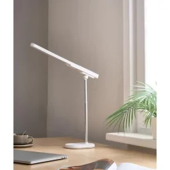 Leen Bakker TUCANA - Bureaulamp LED - Wit - Synthetisch materiaal Best
