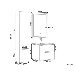 Beliani TUDELA - Badkamermeubel - Wit - MDF Sale