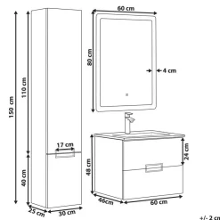 Beliani TUDELA - Badkamermeubel - Wit - MDF Sale