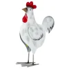 Merkloos Tuin decoratie dieren/vogel beeldje - Kip/Haan - 21 cm - metaal Clearance