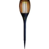 Gebro Tuinfakkel - solar - tuinverlichting - zwart - vlameffect - 58 cm