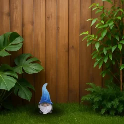 Merkloos Tuinkabouter gnoom - blauwe muts - polystone - 23 cm Sale