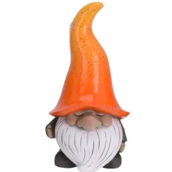 Merkloos Tuinkabouter gnoom - oranje muts - polystone - 23 cm Sale