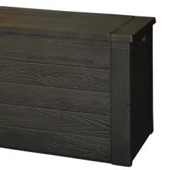 Merkloos Tuinkussen opbergbox - 120 cm - hout patroon - kussenbox Outlet