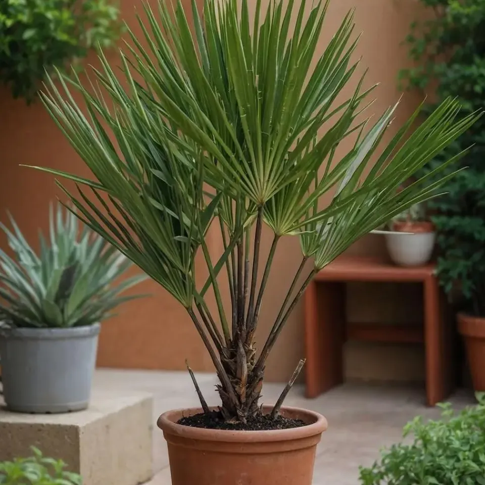 Plant in a Box Tuinpalm - Set van 3 - Phoenix Chamaerops Washingtonia - Hoogte 50-70cm - ⌀15cm Outlet