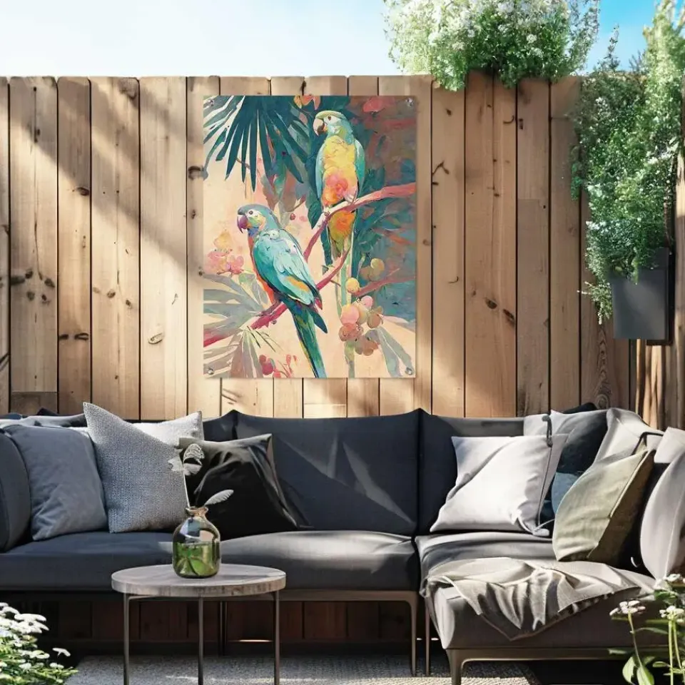 Reinders Tuinposter Bird Party - 80 x 60cm - Groen Hot