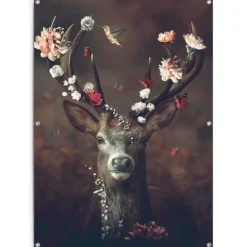 Reinders Tuinposter Hert - 140 x 100cm - Bruin Online