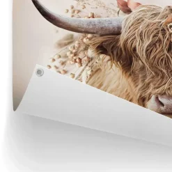 Reinders Tuinposter Highlander in bloemen - 60 x 80cm - Beige Online