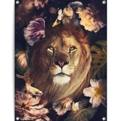 Reinders Tuinposter Jungle Lion - 80 x 60cm - Bruin Sale