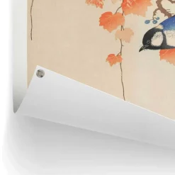 Reinders Tuinposter Ohara Koson Great tit - 80 x 60cm - Oranje Hot