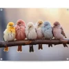 Reinders Tuinposter Pastel Birds - 60 x 80cm - Bont Clearance