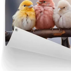 Reinders Tuinposter Pastel Birds - 60 x 80cm - Bont Clearance
