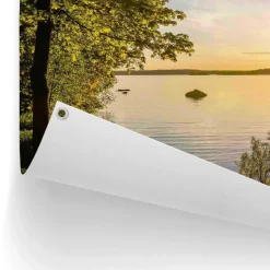 Reinders Tuinposter Zonsondergang aan het meer - 60 x 80cm - Groen Hot