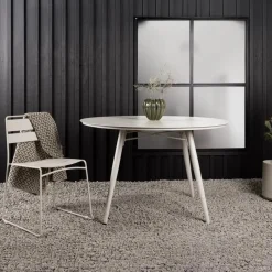 Fjôrd Tuintafel Beige Aluminium - 120x120x75cm - Lina Outlet