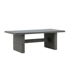 Fjôrd Tuintafel Grijs Wicker/Glas - 200x100x74cm - Padova Best
