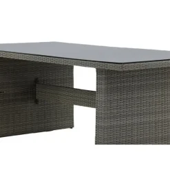Fjôrd Tuintafel Grijs Wicker/Glas - 200x100x74cm - Padova Best
