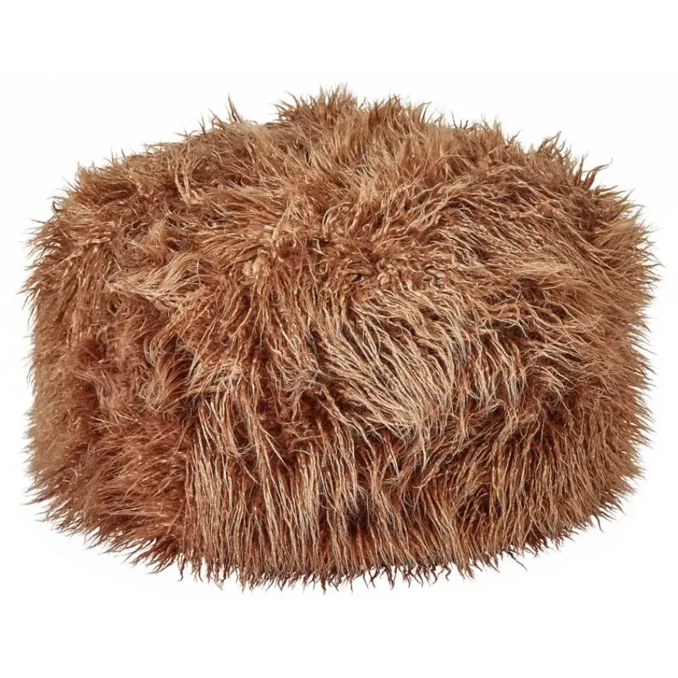 Leen Bakker TUKKI - Poef - Bruin - Kunstbont