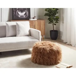 Leen Bakker TUKKI - Poef - Bruin - Kunstbont