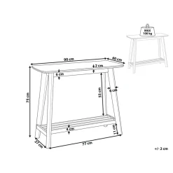 Beliani TULARE - Consoletafel - Lichte houtkleur - Rubberhout New