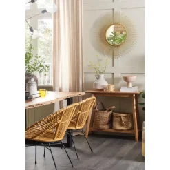 Beliani TULARE - Consoletafel - Lichte houtkleur - Rubberhout New