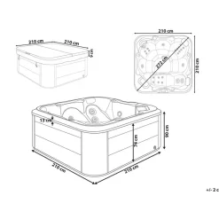 Beliani TULAROSA - Whirlpool buitenbad - Wit - 210 x 210 cm - Acryl