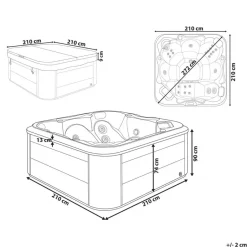 Beliani TULAROSA - Whirlpool buitenbad - Wit - 210 x 210 cm - Acryl