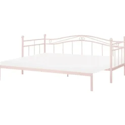 Beliani TULLE - Eenpersoonsbed - Roze - 90 x 200 cm - Metaal Clearance